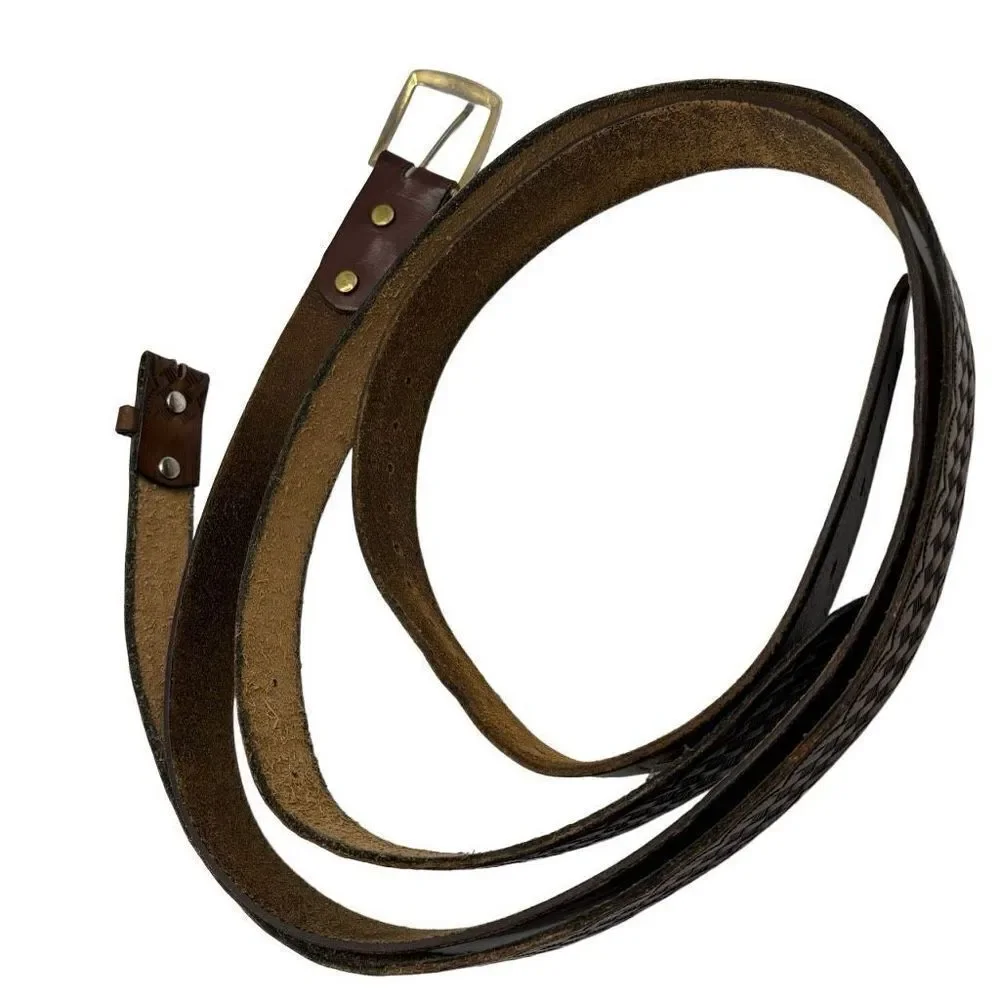 Set of 2 Genuine‎ Leather Western Belts Brown Size 48